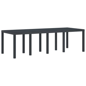 vidaXL Tuinstafel Antraciet 250 x 100 x 73 cm poly rattan