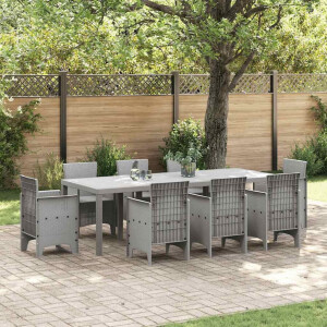 vidaXL Tuinstafel Lichtgrijs 250 x 100 x 73 cm poly rattan