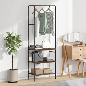 vidaXL Kledingrek Gerookt eiken 60 x 30 x 171 cm Bewerkt hout