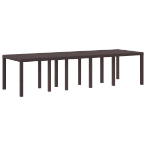 vidaXL Tuinstafel Bruin 300 x 100 x 73 cm poly rattan