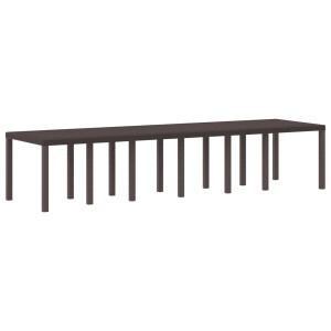 vidaXL Tuinstafel Bruin 350 x 100 x 74 cm poly rattan