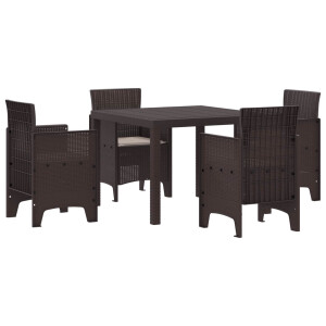 vidaXL Tuin Eetset 5 pcs Bruin Polypropyleen