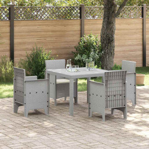 vidaXL Tuin Eetset 5 pcs Lichtgrijs Polypropyleen