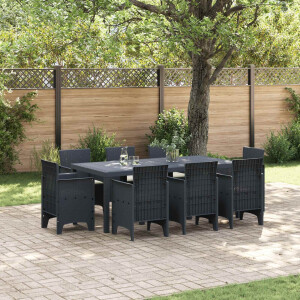 vidaXL Tuin eettafelset 9 pcs Antracietkleurig Polypropyleen