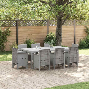vidaXL Tuin eettafelset 9 pcs Lichtgrijs Polypropyleen