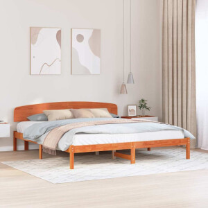 vidaXL Bedframe Wasbruin 180 x 200 cm Massief grenenhout