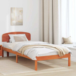 vidaXL Bedframe met hoofdeinde Wasbruin 80 x 200 cm Massief grenenhout