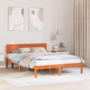 vidaXL Bedframe Wasbruin 200 x 200 cm Massief grenenhout