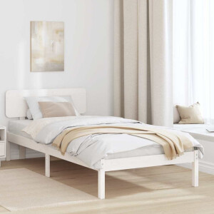 vidaXL Bedframe met hoofdeinde Wit 100 x 200 cm Massief grenenhout