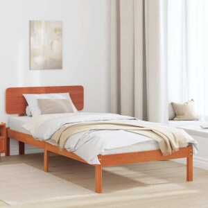 vidaXL Bedframe met hoofdeinde Wasbruin 80 x 200 cm Massief grenenhout