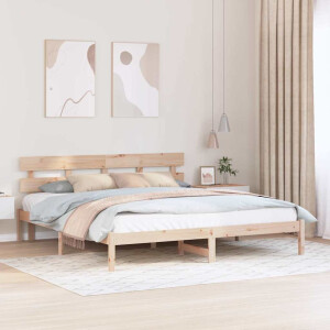 vidaXL Bedframe met hoofdeinde Bruin 180 x 200 cm Massief grenenhout