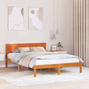 vidaXL Bedframe Bruin 160 x 200 cm Massief grenenhout