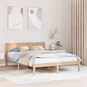 vidaXL Bedframe Bruin 150 x 200 cm Massief grenenhout