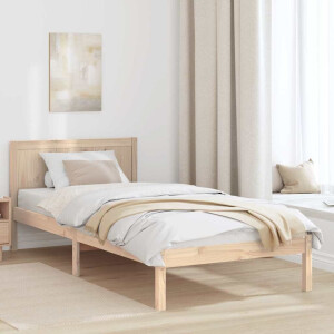 vidaXL Bedframe Bruin 90 x 190 cm Massief grenenhout