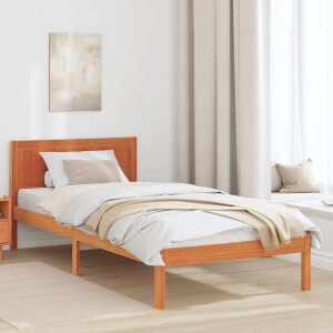 vidaXL Bedframe Bruin 90 x 190 cm Massief grenenhout