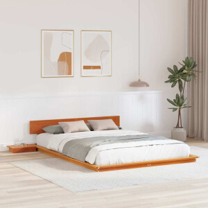vidaXL Bedframe met hoofdeinde met opslag Bruin 140 x 200 cm Hout