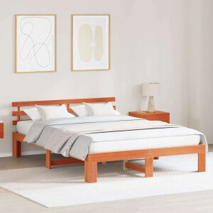 vidaXL Bedframe Wasbruin 140 x 200 cm Massief grenenhout
