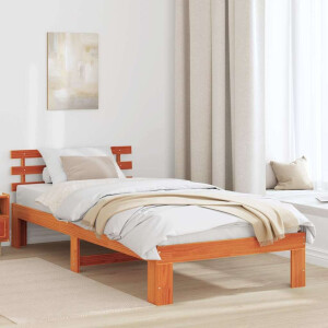 vidaXL Bedframe met hoofdeinde Wasbruin 80 x 200 cm Massief grenenhout
