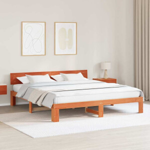 vidaXL Bedframe Wasbruin 180 x 200 cm Massief grenenhout