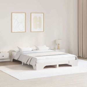 vidaXL Bedframe Wit 150 x 200 cm Massief grenenhout