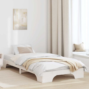 vidaXL Bedframe Wit 90 x 190 cm Massief grenenhout