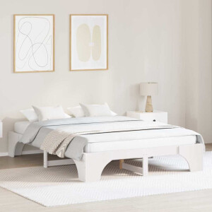 vidaXL Bedframe Wit 150 x 200 cm Massief grenenhout