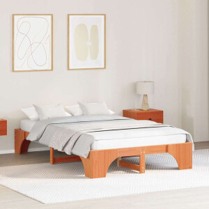 vidaXL Bedframe Wasbruin 120 x 200 cm Massief grenenhout