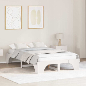 vidaXL Bedframe Wit 120 x 190 cm Massief grenenhout