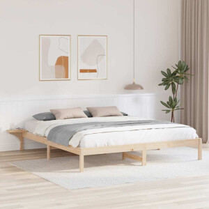 vidaXL Bedframe Naturel 180 x 200 cm Massief grenenhout