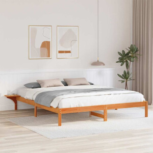 vidaXL Bedframe Wasbruin 180 x 200 cm Massief grenenhout