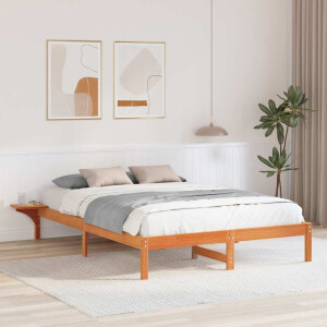 vidaXL Bedframe Wasbruin 150 x 200 cm Massief grenenhout