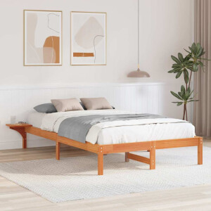 vidaXL Bedframe Wasbruin 140 x 190 cm Massief grenenhout