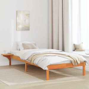 vidaXL Bedframe Wasbruin 90 x 200 cm Massief grenenhout