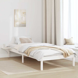 vidaXL Bedframe Wit 75 x 190 cm Massief grenenhout