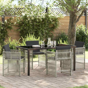 vidaXL Tuin eettafelset 5 pcs Lichtgrijs Gepoedercoat staal