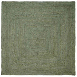 vidaXL Vloerkleden Vierkant Olijfgroen 240 x 240 cm Jute