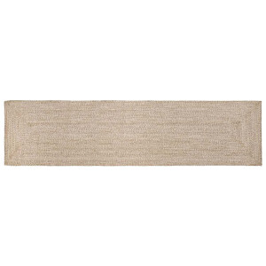 vidaXL Vloerkleden Rechthoekig Natuurlijk en Wit 80 x 400 cm Jute