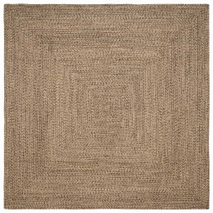 vidaXL Tapijt Naturel en zwart 200 x 200 cm Jute