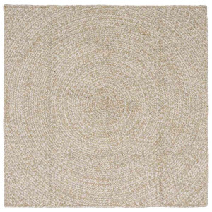 vidaXL Vloerkleden Vierkant Natuurlijk en Wit 120 x 120 cm Jute