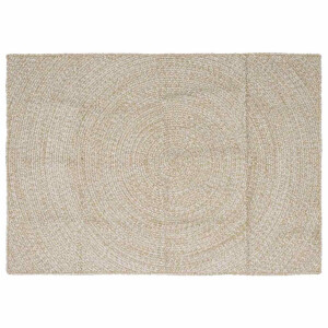 vidaXL Vloerkleden Rechthoekig Natuurlijk en Wit 140 x 200 cm Jute