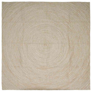 vidaXL Vloerkleden Vierkant Natuurlijk en Wit 240 x 240 cm Jute