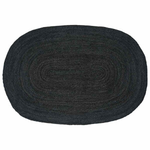 vidaXL Vloerkleden Ovaal Zwart 122 x 183 cm Jute