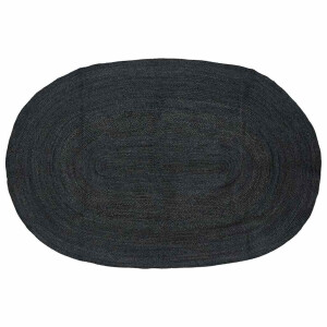 vidaXL Vloerkleden Ovaal Zwart 205 x 305 cm Jute