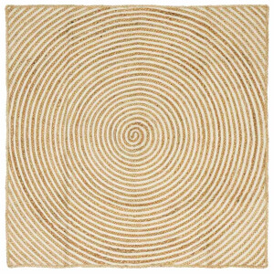 vidaXL Vloerkleed Natuurlijk en Wit 120 x 120 cm Jute