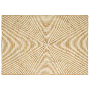 vidaXL Vloerkleed Natuurlijk en Wit 120 x 170 cm Jute