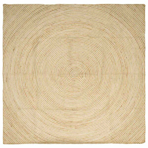 vidaXL Vloerkleed Natuurlijk en Wit 200 x 200 cm Jute