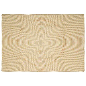 vidaXL Vloerkleed Natuurlijk en Wit 240 x 340 cm Jute