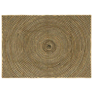 vidaXL Vloerkleed Natuurlijk en Zwart 120 x 170 cm Jute