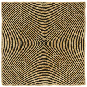 vidaXL Vloerkleed Natuurlijk en Zwart 160 x 160 cm Jute