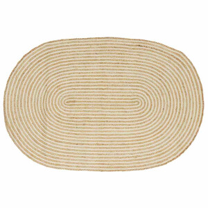 vidaXL Vloerkleed Natuurlijk en Wit 100 x 152 cm Jute